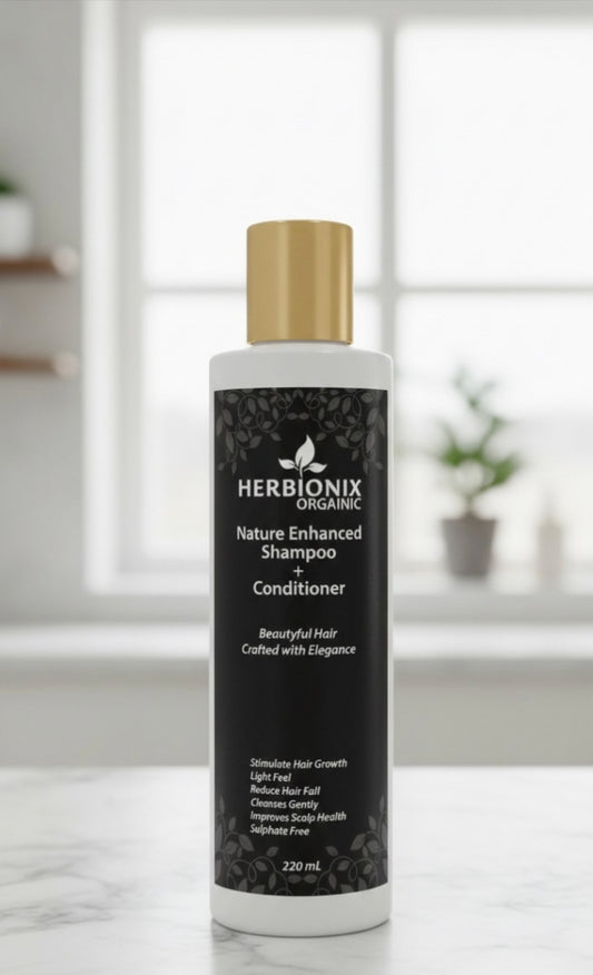 Herbionix Organic Nature Enhanced Shampoo with 24+ Natural Herbs | Sulfate Free | Hair Fall Control & Anti Dandruff
