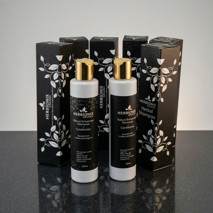 Herbionix Organic Nature Enhanced Shampoo with 24+ Natural Herbs | Sulfate Free | Hair Fall Control & Anti Dandruff