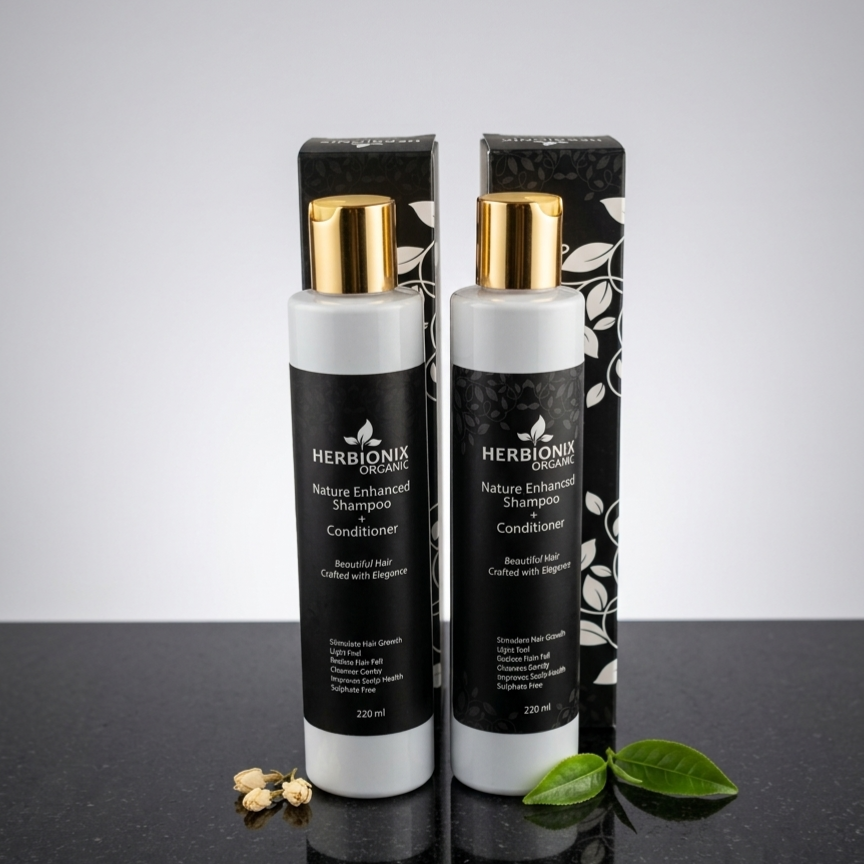 Herbionix Organic Nature Enhanced Shampoo with 24+ Natural Herbs | Sulfate Free | Hair Fall Control & Anti Dandruff