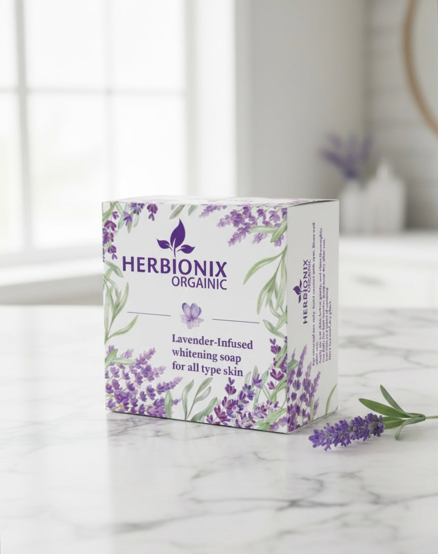 Herbionix Lavender Whitening Soap | Gentle Cleansing & Relaxing Fragrance | For All Skin Types