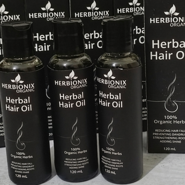 Herbionix Organic Hair Oil – 24+ Herbal Extracts & 14+ Natural Oils for Strong, Healthy Hair.