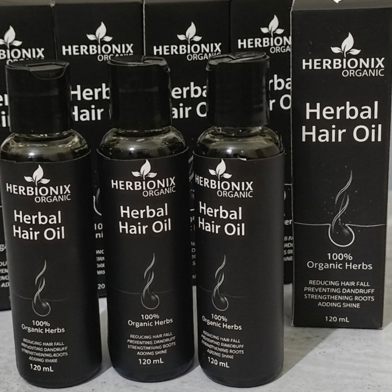 Herbionix Organic Hair Oil – 24+ Herbal Extracts & 14+ Natural Oils for Strong, Healthy Hair.