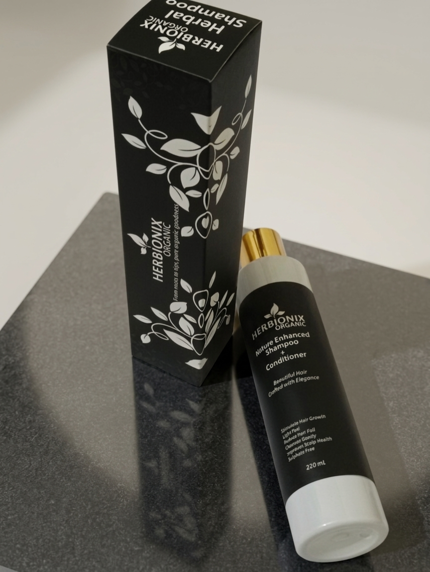 Herbionix Organic Nature Enhanced Shampoo with 24+ Natural Herbs | Sulfate Free | Hair Fall Control & Anti Dandruff